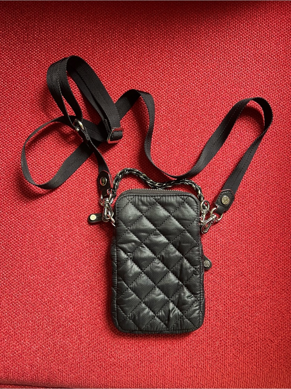 MZ Wallace Black Quilted Mini Crossbody Phone Bag - Picture 3 of 4